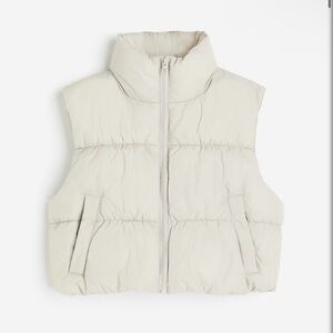 H&M Women's Cream Puffer Vest